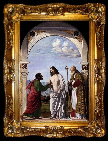 framed  CIMA da Conegliano Incredulity of St Thomas with Bishop Magno, ta009-2